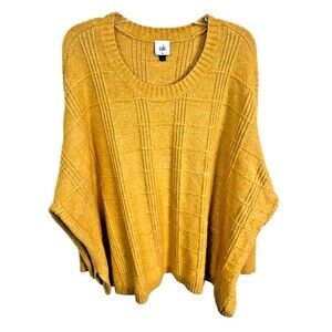 Cabi #4039 Women's Stitch Mix Pullover Sweater Mustard Yellow Sz XL Oversized